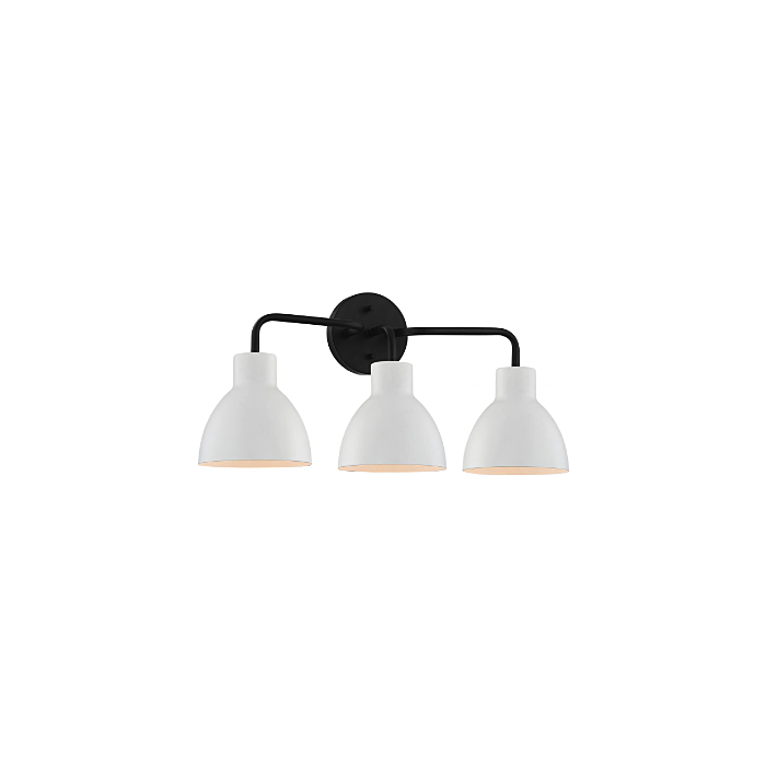Nuvo 60-6786 Sloan - 3 Light Vanity; Matte Black Finish with White Shade