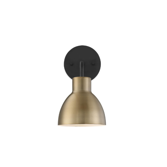 Nuvo 60-6791 Sloan - 1 Light Vanity - Matte Black and Burnished Brass Finish
