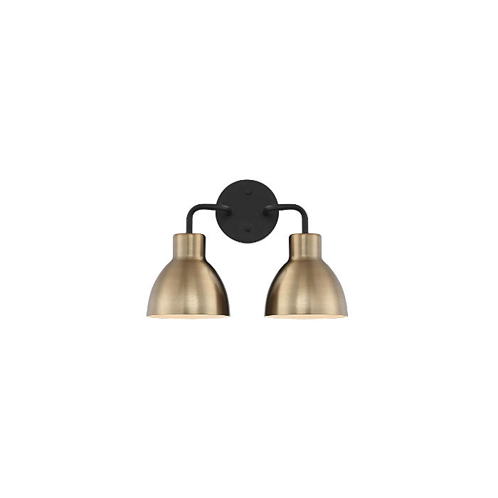 Nuvo 60-6792 Sloan - 2 Light Vanity - Matte Black and Burnished Brass Finish