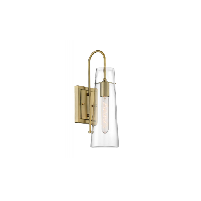 Nuvo 60-6859 Alondra - 1 Light Sconce with Clear Glass - Vintage Brass Finish