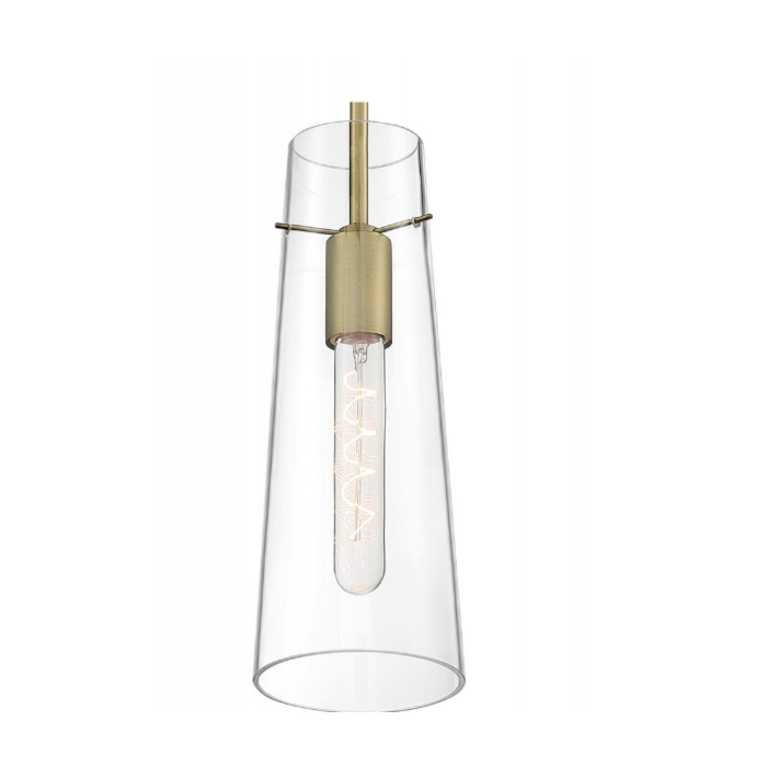 Nuvo 60-6860 - Alondra; 1 Light; Mini Pendant Fixture; Vintage Brass Finish with Clear Glass