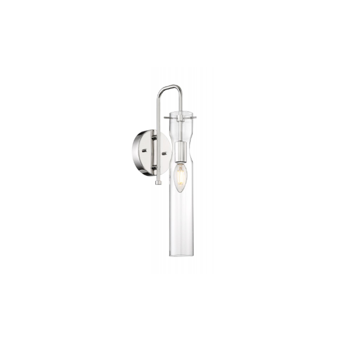 Nuvo 60-6865 Spyglass - 1 Light Sconce with Clear Glass - Polished Nickel Finish