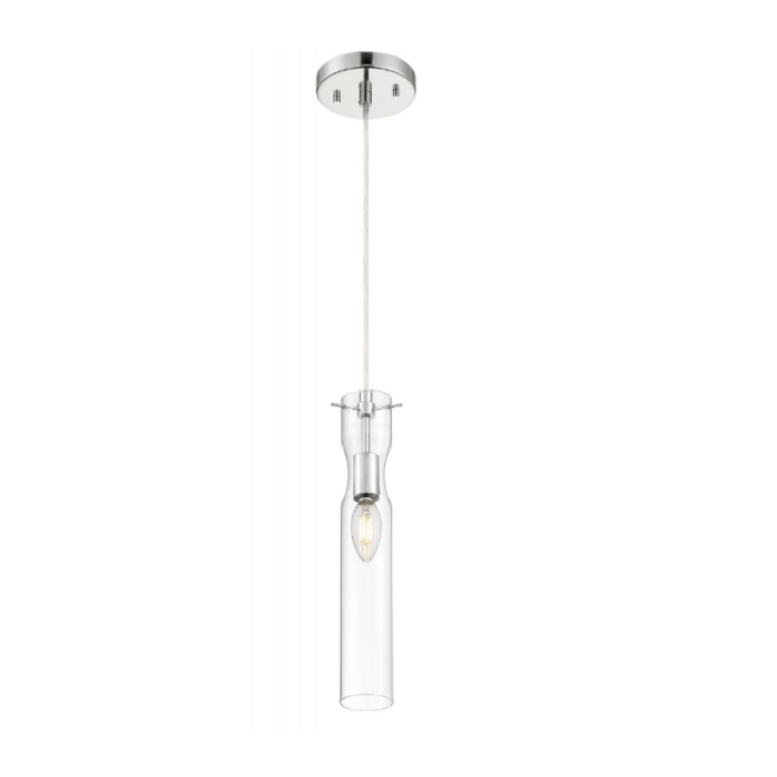 Nuvo 60-6866 - Spyglass; 1 Light; Mini Pendant Fixture; Polished Nickel Finish with Clear Glass