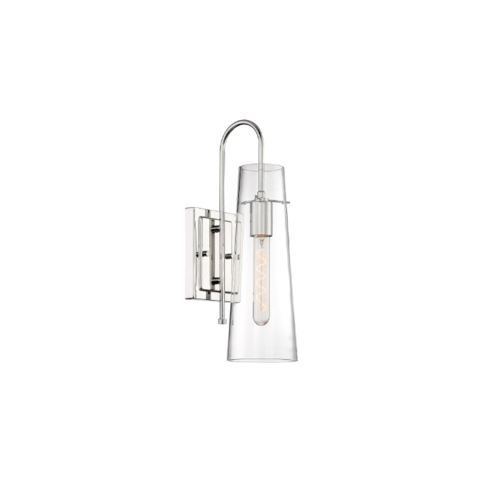 Nuvo 60-6869 Alondra - 1 Light Sconce with Clear Glass - Polished Nickel Finish