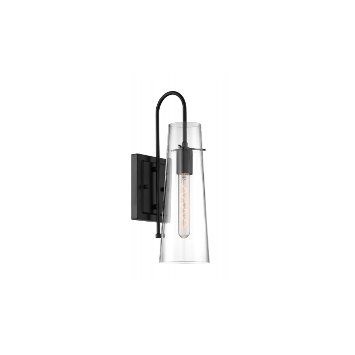 Nuvo 60-6879 Alondra - 1 Light Sconce with Clear Glass - Black Finish