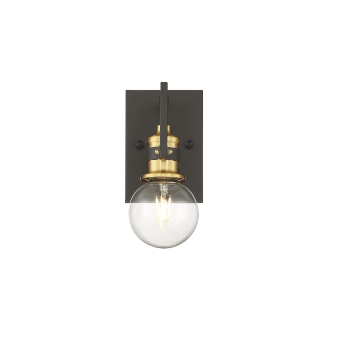 Nuvo 60-6971 Intention - 1 Light Vanity - Warm Brass and Black Finish