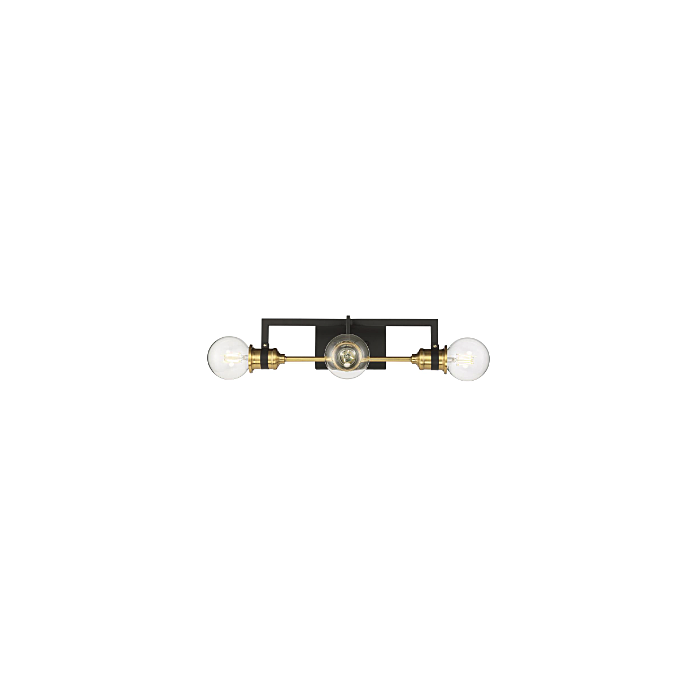 Nuvo 60-6973 Intention - 3 Light Vanity - Warm Brass and Black Finish