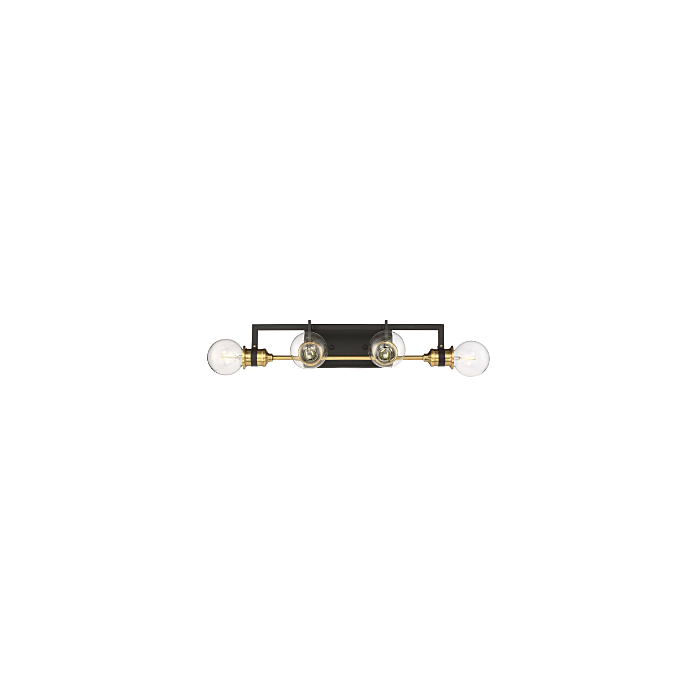 Nuvo 60-6974 Intention - 4 Light Vanity - Warm Brass and Black Finish
