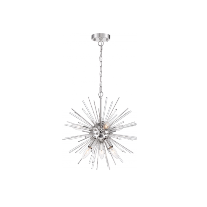Nuvo 60-6993 Cirrus - 8 Light Chandelier - With Glass Rods - Polished Nickel Finish