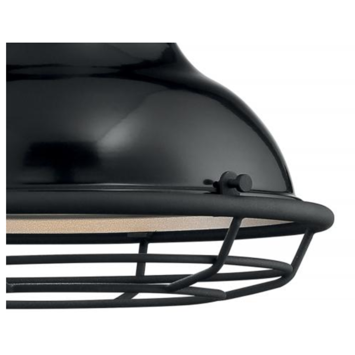 Nuvo 60-7001 Newbridge - 1 Light Small Sconce with- Black and Silver & Black Accents Finish