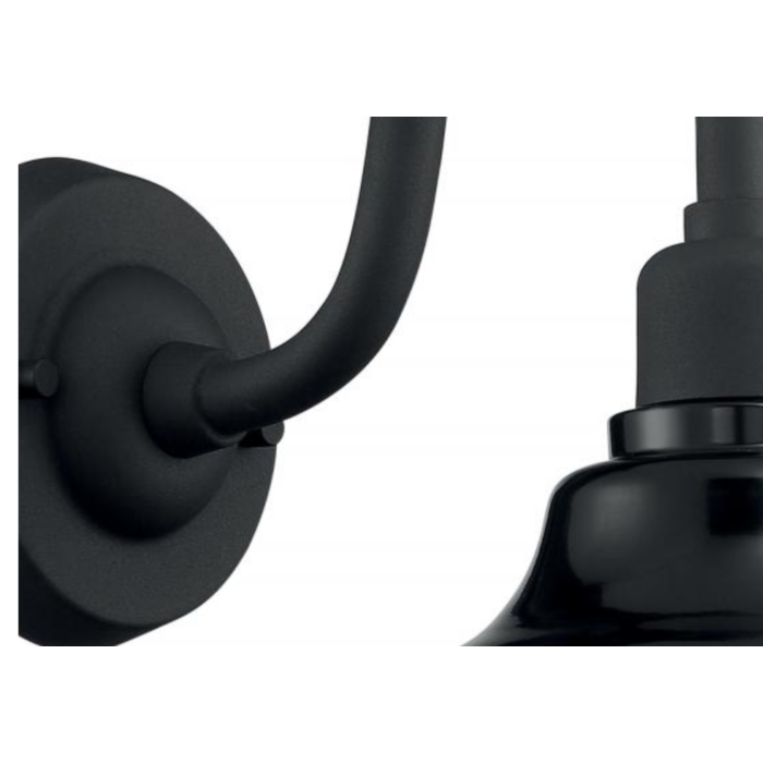 Nuvo 60-7001 Newbridge - 1 Light Small Sconce with- Black and Silver & Black Accents Finish