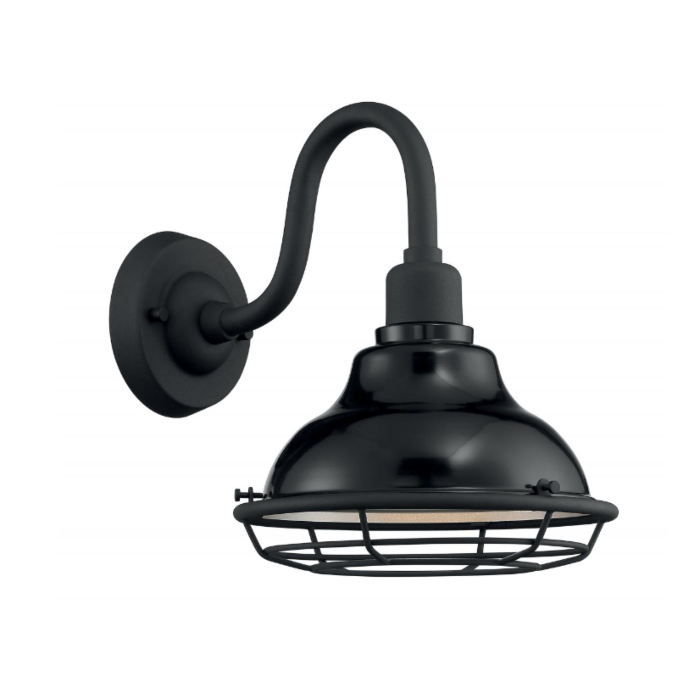 Nuvo 60-7001 Newbridge - 1 Light Small Sconce with- Black and Silver & Black Accents Finish