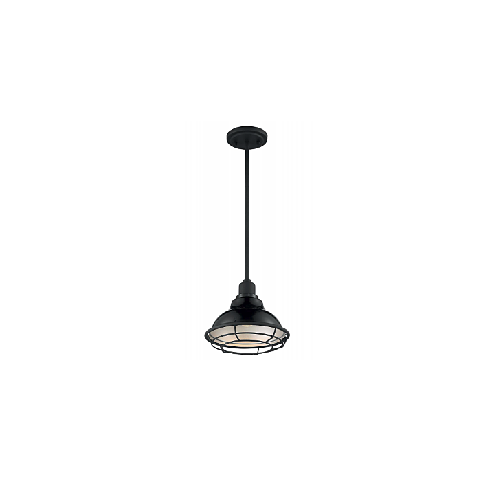 Nuvo 60-7004 Newbridge - 1 Light Pendant with- Black and Silver & Black Accents Finish