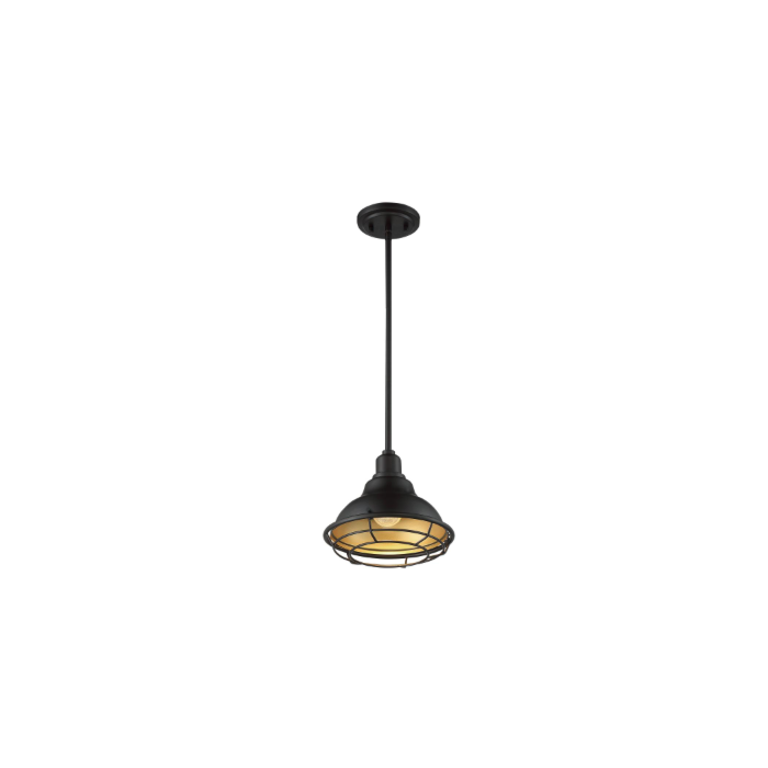 Nuvo 60-7014 Newbridge - 1 Light Pendant with- Black and Silver & Black Accents Finish