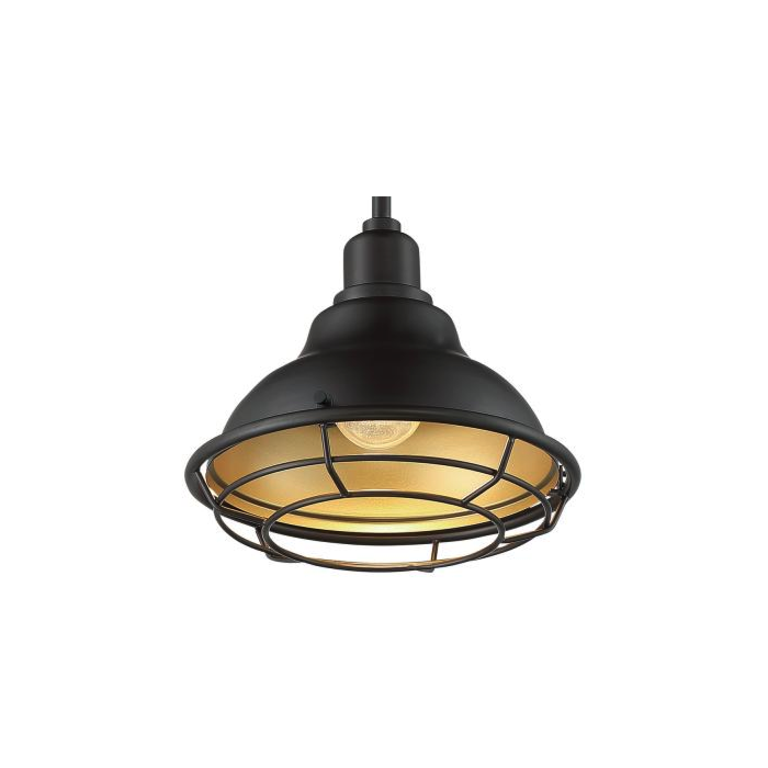 Nuvo 60-7014 Newbridge - 1 Light Pendant with- Black and Silver & Black Accents Finish