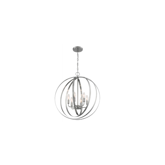 Nuvo 60-7048 Pendleton - 6 Light Pendant with- Brushed Nickel Finish