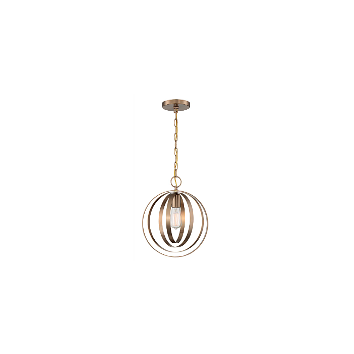 Nuvo 60-7056 Pendleton - 1 Light Pendant with- Burnished Brass Finish