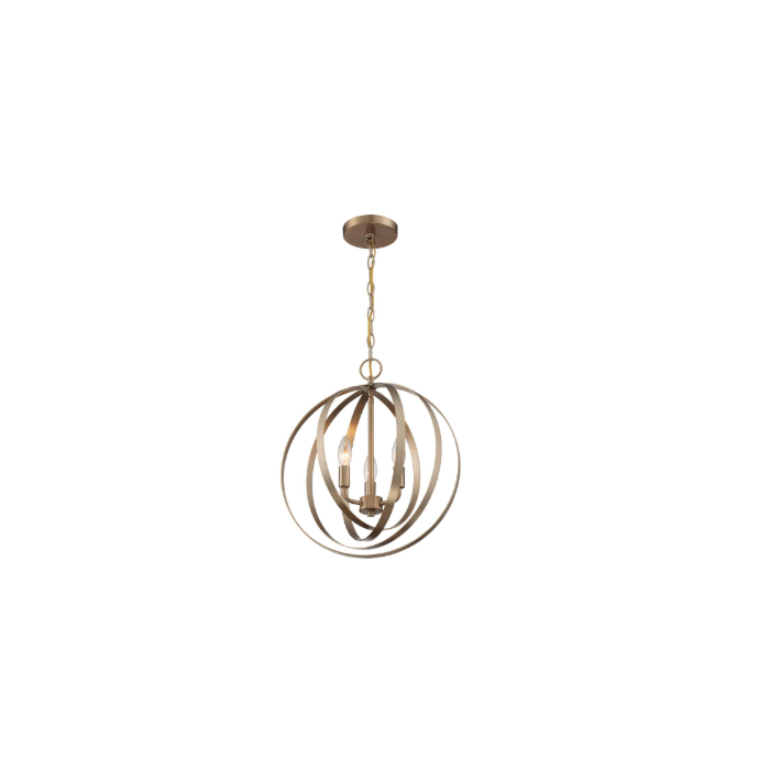 Nuvo 60-7057 Pendleton - 3 Light Pendant with- Burnished Brass Finish