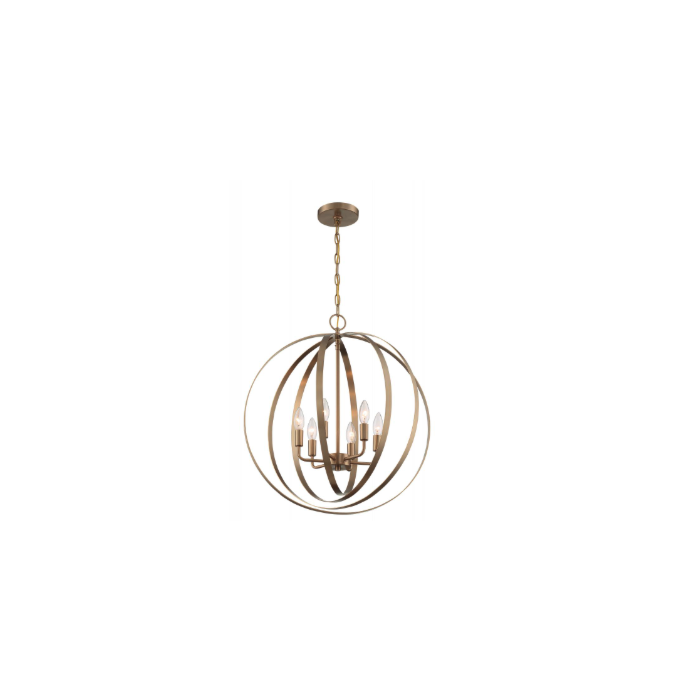 Nuvo 60-7058 Pendleton - 6 Light Pendant with- Burnished Brass Finish
