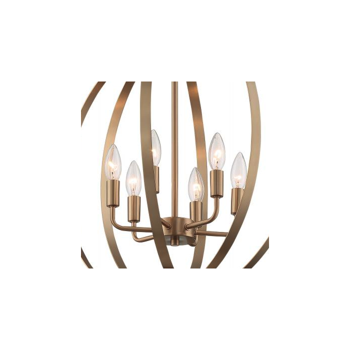 Nuvo 60-7058 Pendleton - 6 Light Pendant with- Burnished Brass Finish