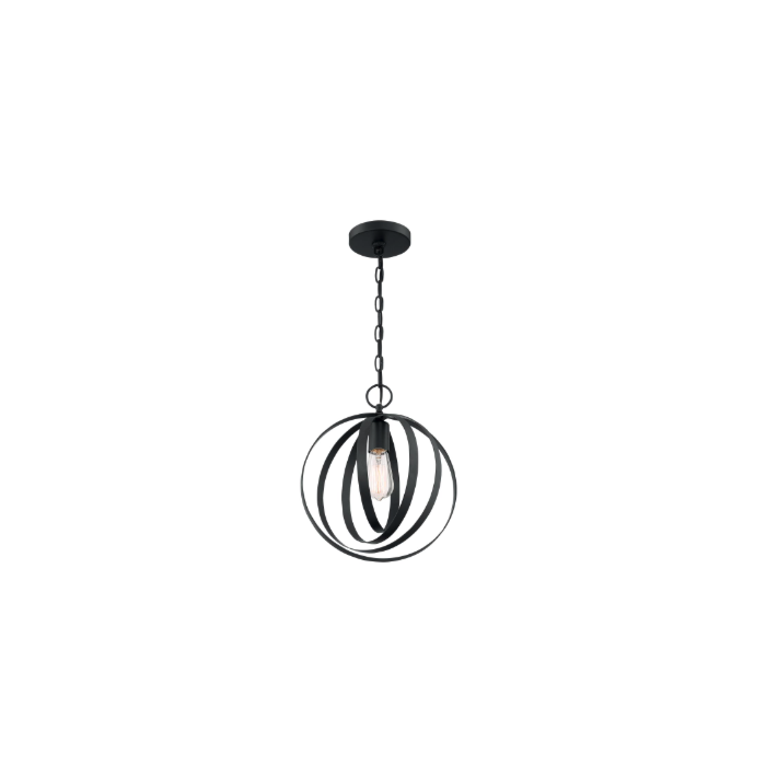 Nuvo 60-7066 Pendleton - 1 Light Pendant with- Matte Black Finish