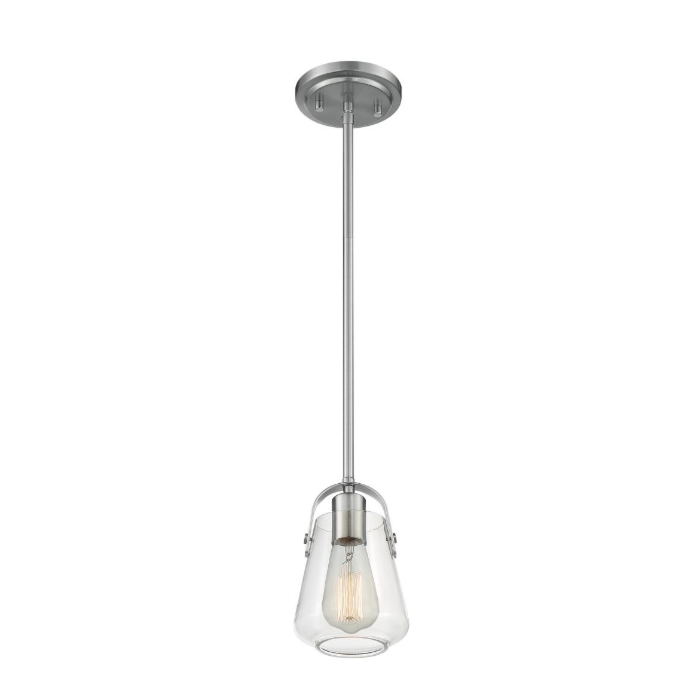 60-7116 - Skybridge - 1 Light Mini Pendant with Clear Glass - Brushed Nickel Finish