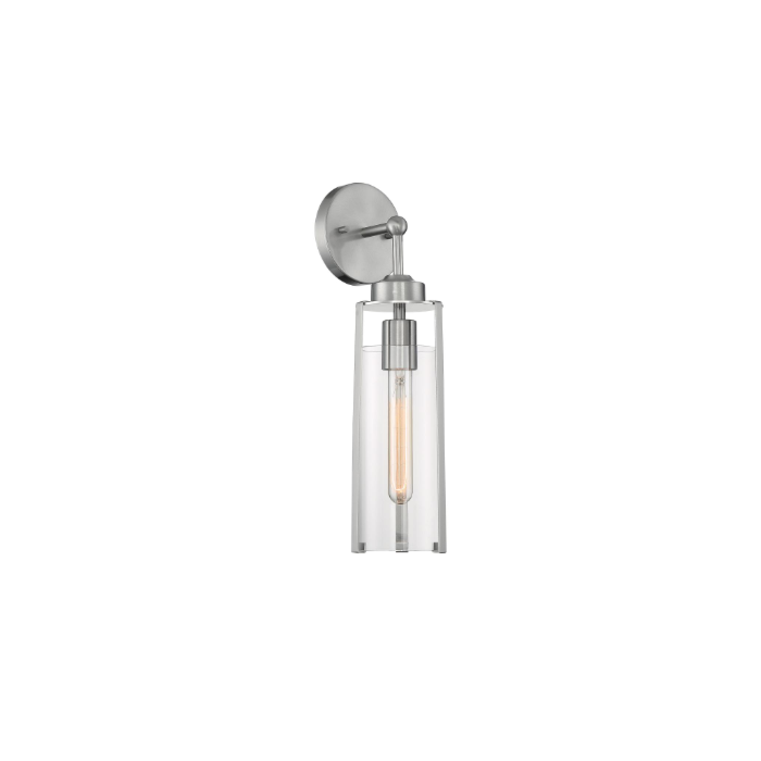 Nuvo 60-7141 Marina - 1 Light Sconce with Clear Glass - Brushed Nickel Finish