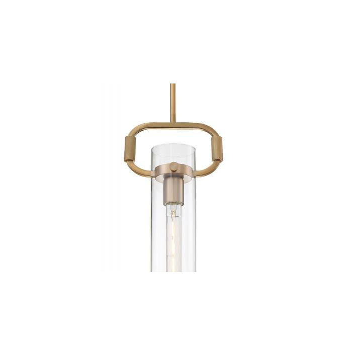 Nuvo 60-7143 Teresa - 1 Light Pendant with Clear Glass - Burnished Brass Finish