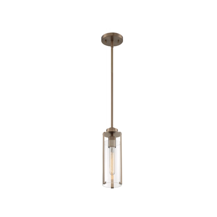 Nuvo 60-7150 - Marina; 1 Light; Mini Pendant Fixture; Burnished Brass Finish with Clear Glass