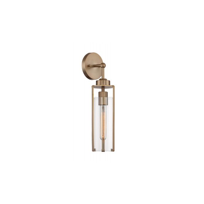 Nuvo 60-7151 Marina - 1 Light Sconce with Clear Glass - Burnished Brass Finish