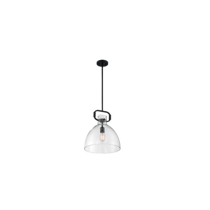 Nuvo 60-7152 Teresa - 1 Light Pendant with Clear Glass - Matte Black Finish