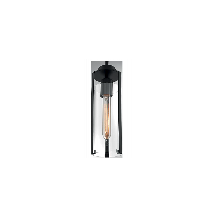 Nuvo 60-7160 Marina - 1 Light Mini Pendant with Clear Glass - Matte Black Finish