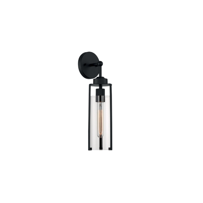 Nuvo 60-7161 Marina - 1 Light Sconce with Clear Glass - Matte Black Finish