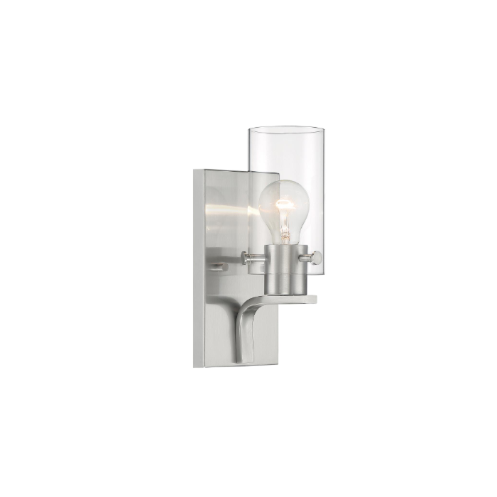 Nuvo 60-7171 Sommerset - 1 Light Vanity with Clear Glass - Brushed Nickel Finish