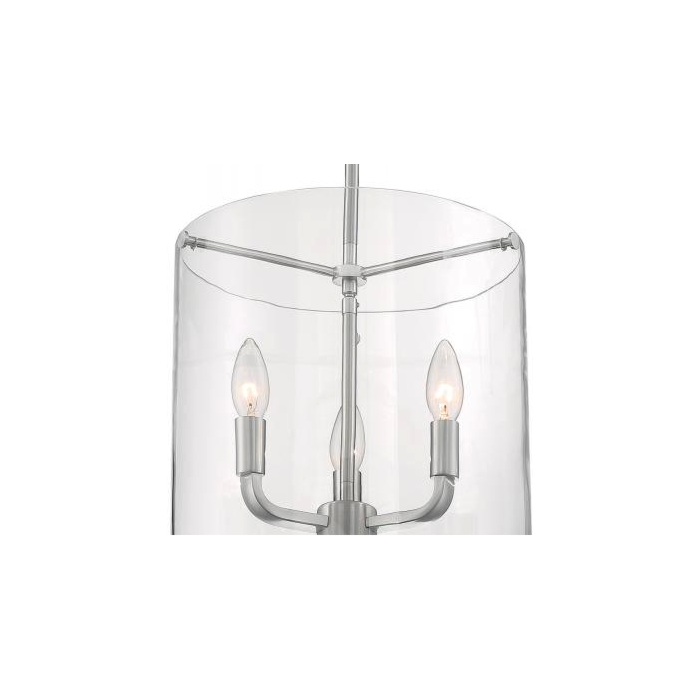 Nuvo 60-7177 Sommerset - 3 Light Pendant with Clear Glass - Brushed Nickel Finish