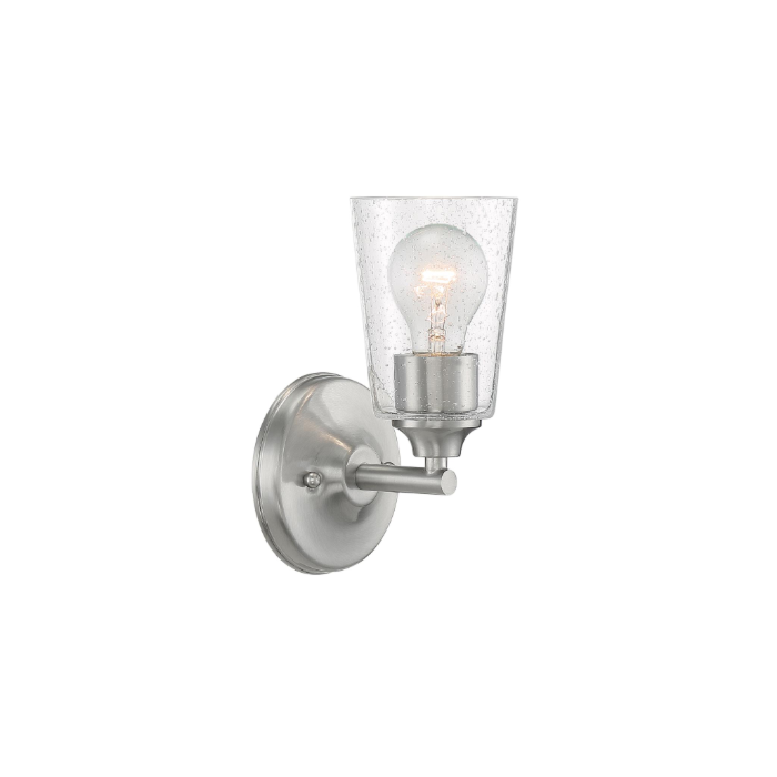 Nuvo 60-7181 Bransel - 1 Light Vanity with Seeded Glass - Brushed Nickel Finish