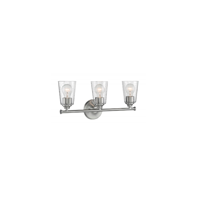 Nuvo 60-7183 Bransel - 3 Light Vanity with Seeded Glass - Brushed Nickel Finish