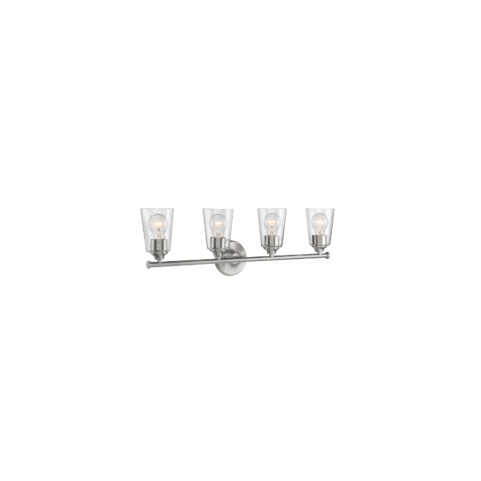 Nuvo 60-7184 Bransel - 4 Light Vanity with Seeded Glass - Brushed Nickel Finish