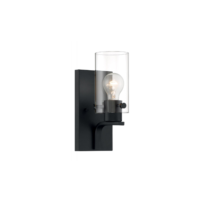 Nuvo 60-7271 Sommerset - 1 Light Vanity with Clear Glass - Matte Black Finish