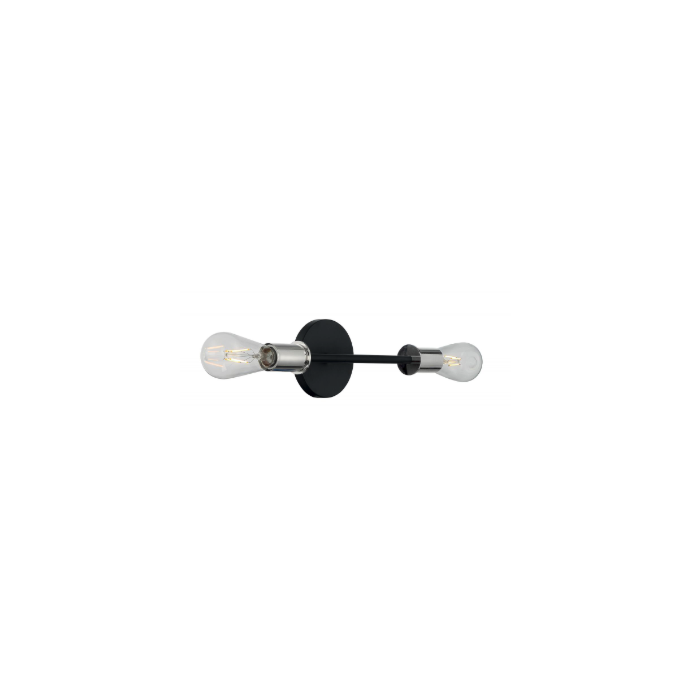 Nuvo 60-7352 Ryder - 2 Light Vanity with- Black and Polished Nickel Finish