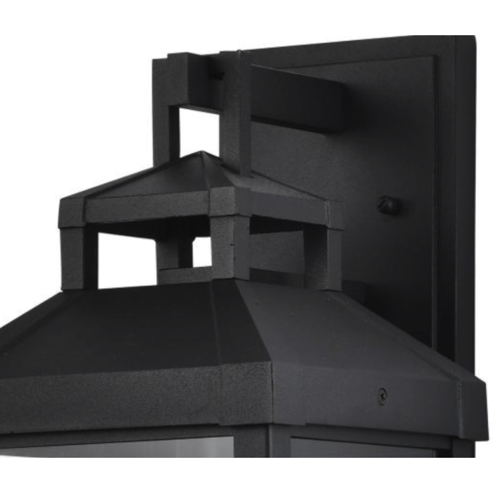 Nuvo 60-7371 Corning; 1 Light Medium Wall Lantern; Matte Black with Clear Glass
