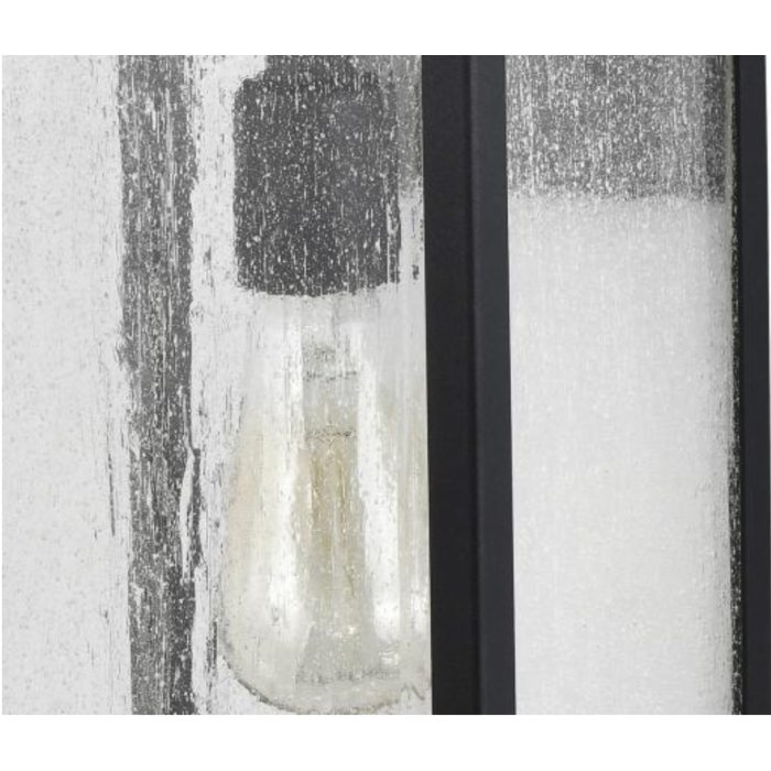 Nuvo 60-7376 Sullivan; 1 Light Large Wall Lantern; Matte Black with Clear Seeded Glass
