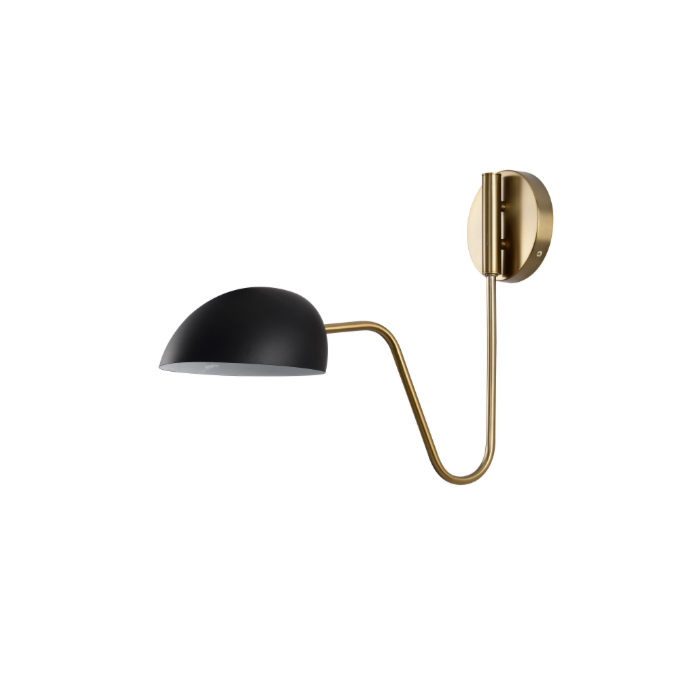 Nuvo 60-7391 Trilby; 1 Light; Wall Sconce; Matte Black with Burnished Brass