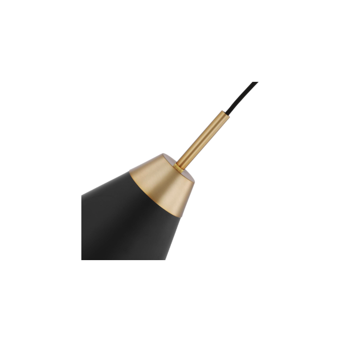 Nuvo 60-7473 Tango; 1 Light; Medium Pendant; Matte Black with Burnished Brass