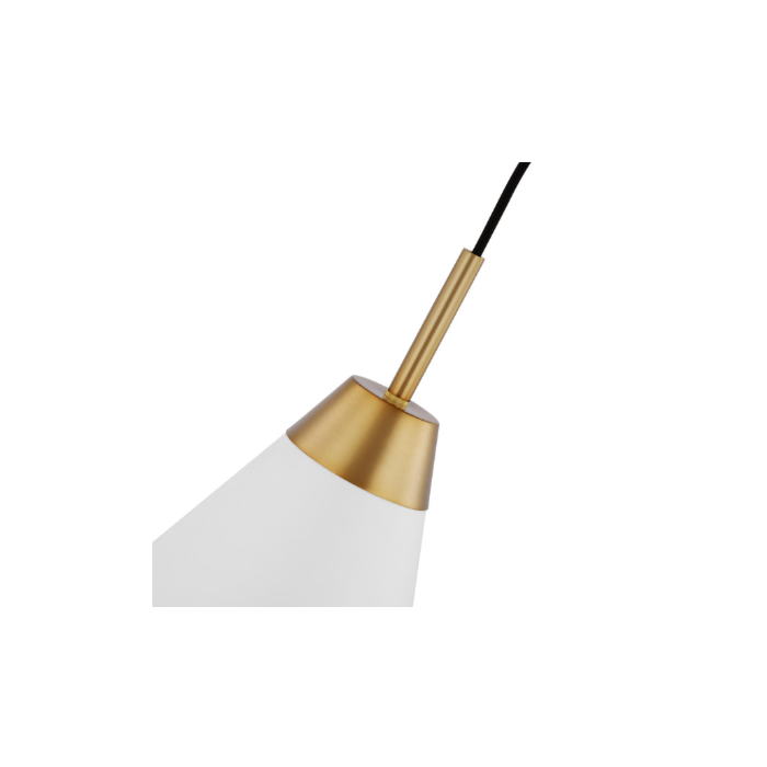 Nuvo 60-7477 Tango; 1 Light; Large Pendant; Matte White with Burnished Brass