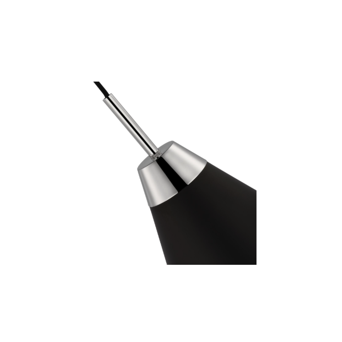 Nuvo 60-7478 Tango; 1 Light; Large Pendant; Matte Black with Polished Nickel