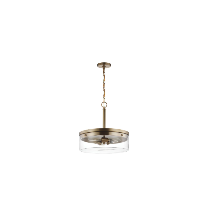Nuvo 60-7530 Intersection; 3 Light; Pendant; Burnished Brass with Clear Glass