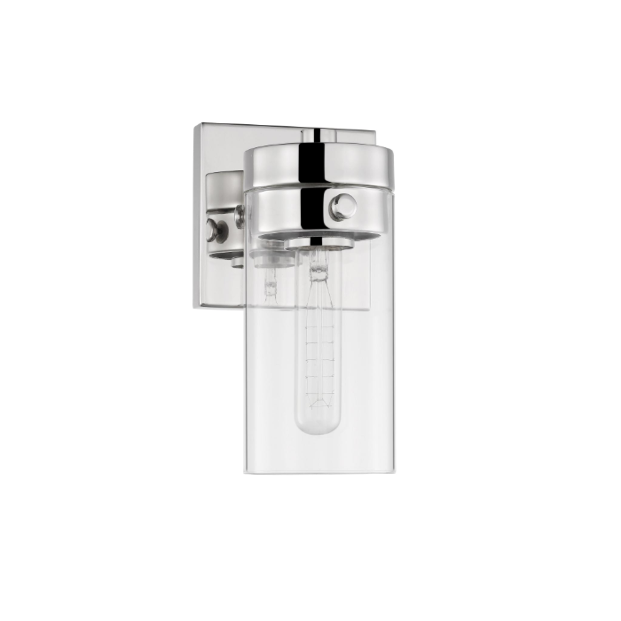 Nuvo 60-7631 Intersection; 1 Light; Vanity; Polished Nickel with Clear Glass