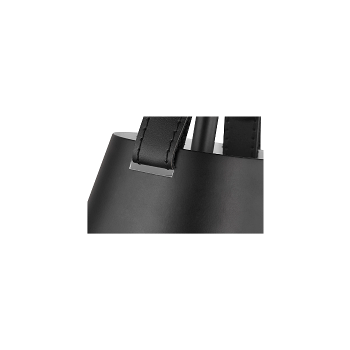 Nuvo 60-7645 Zelda; 1 Light Pendant; Medium Base; 60 Watt; Black Finish; Black Metal Shade; Faux Leather Straps