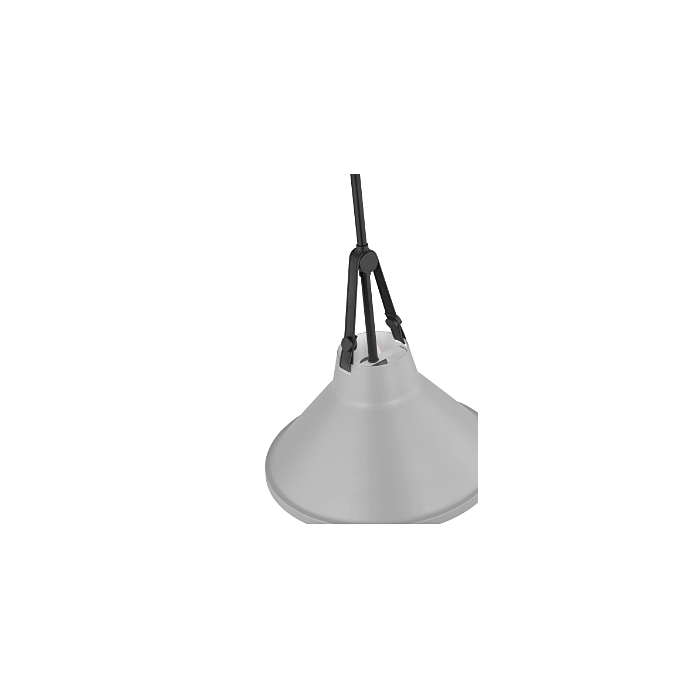 Nuvo 60-7646 Zelda; 1 Light Pendant; Medium Base; 60 Watt; Black Finish; Gray Metal Shade; Faux Leather Straps